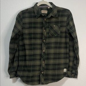 Original Weathproof Vintage Green Plaid Cotton Button Down Shirt Size Large EUC